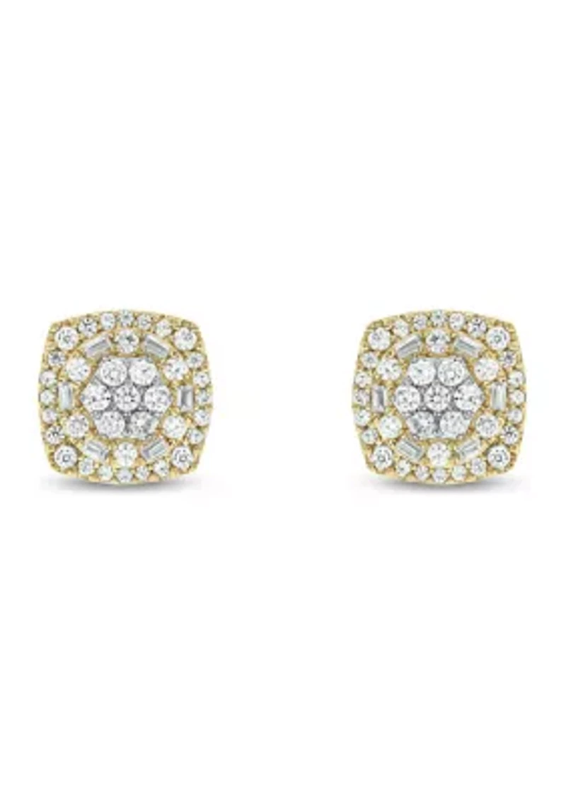 1/2 ct. t.w. Diamond Stud Earring In 10K Yellow Gold