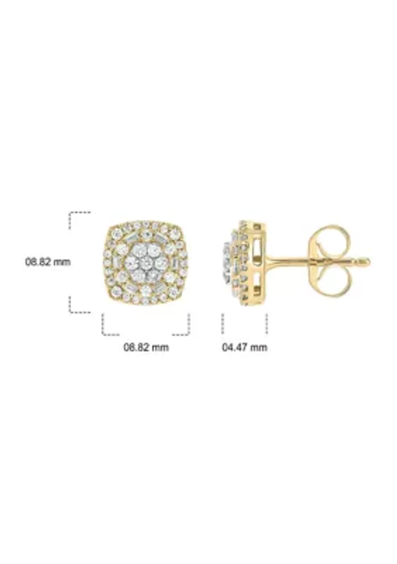 1/2 ct. t.w. Diamond Stud Earring In 10K Yellow Gold