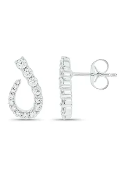 Lab Created 5/8 Carat Lab Grown Diamond Floral Timeless Sparkle Earring in 10KT White Gold