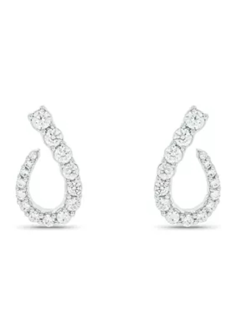 Lab Created 5/8 Carat Lab Grown Diamond Floral Timeless Sparkle Earring in 10KT White Gold