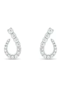 Lab Created 5/8 Carat Lab Grown Diamond Floral Timeless Sparkle Earring in 10KT White Gold
