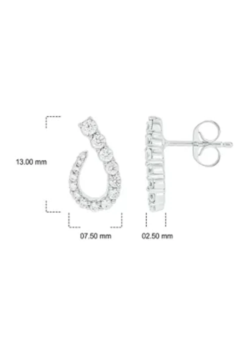 Lab Created 5/8 Carat Lab Grown Diamond Floral Timeless Sparkle Earring in 10KT White Gold