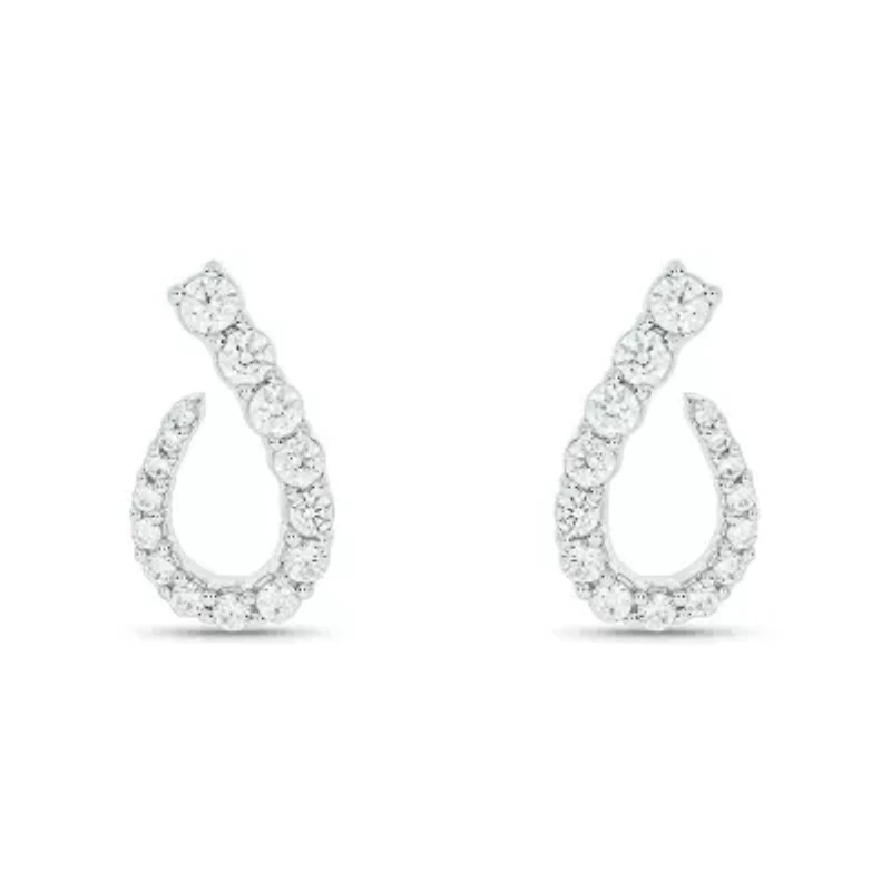Lab Created 5/8 Carat Lab Grown Diamond Floral Timeless Sparkle Earring in 10KT White Gold