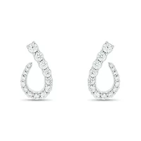Lab Created 5/8 Carat Lab Grown Diamond Floral Timeless Sparkle Earring in 10KT White Gold