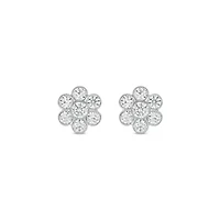 Lab Created 1/2 Carat Lab Grown Diamond Flower Studs Earring in 10KT White Gold
