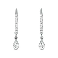 1/2 carat, Diamond Dangler Hoop,Flaunt The Drop Earring in 14K White Gold