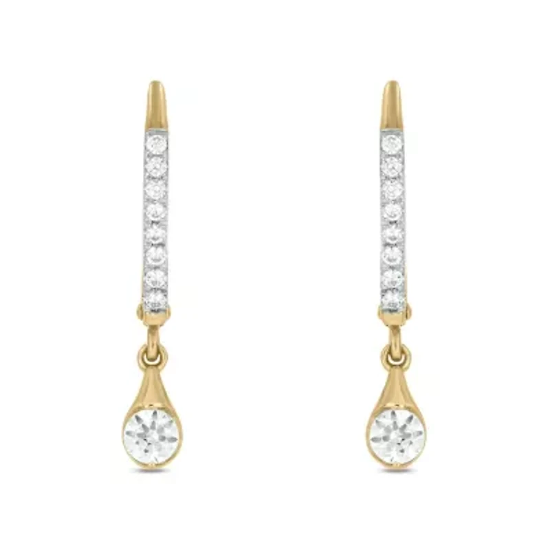1/2 carat, Diamond Dangler Hoop,Flaunt The Drop Earring in 14K Yellow Gold