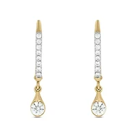 1/2 carat, Diamond Dangler Hoop,Flaunt The Drop Earring in 14K Yellow Gold