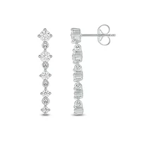 Lab Created 1/2 Carat Lab Grown Diamond Drop Shap Earrings in Sterling Silver