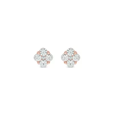 Lab Created 5/8 Carat Lab Grown Diamond Floral Timeless Sparkle Earring in 10KT Rose Gold