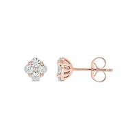 Lab Created 5/8 Carat Lab Grown Diamond Floral Timeless Sparkle Earring in 10KT Rose Gold