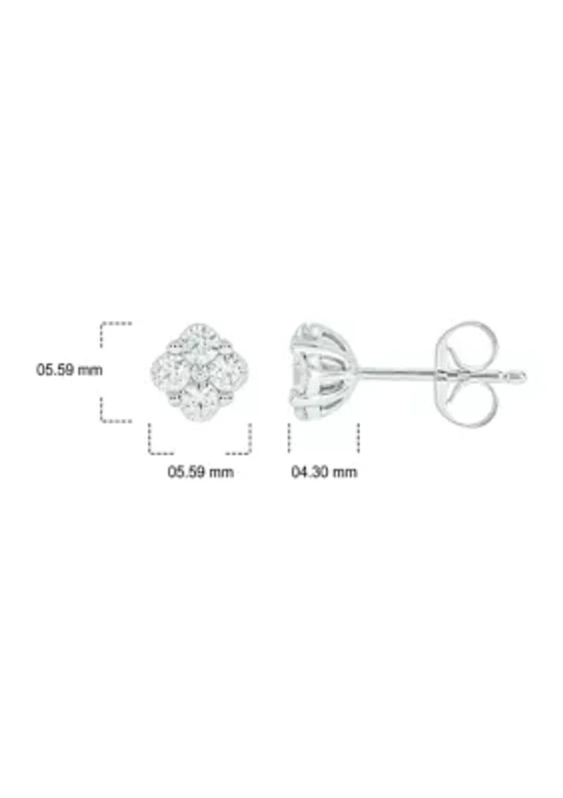 5/8 ct. t.w. Diamond Stud Earring In 10K White Gold