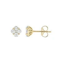 Lab Created 5/8 Carat Lab Grown Diamond Floral Timeless Sparkle Earring in 10KT Yellow Gold