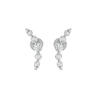 Lab Created 5/8 Carat Lab Grown Diamond Graduated Climber Earring in 10KT White Gold
