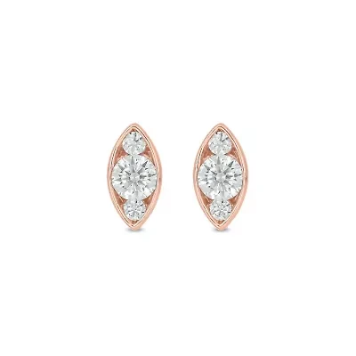 Lab Created 5/8 Carat Lab Grown Diamond Marquise shape Earring in 10KT Rose Gold