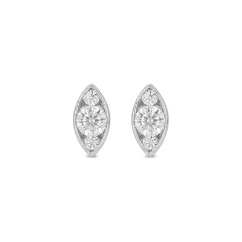 Lab Created 5/8 Carat Lab Grown Diamond Marquise shape Earring in 10KT White Gold