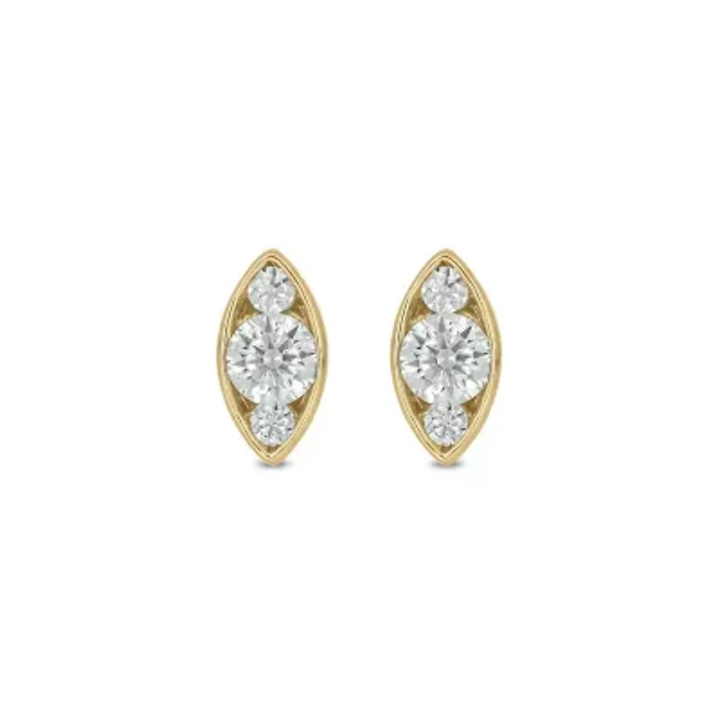 Lab Created 5/8 Carat Lab Grown Diamond Marquise shape Earring in 10KT Yellow Gold