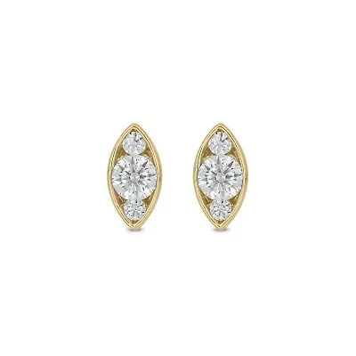 Lab Created 5/8 Carat Lab Grown Diamond Marquise shape Earring in 10KT Yellow Gold