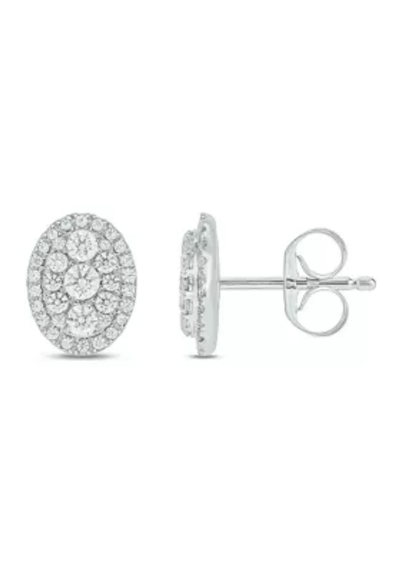 3/4 ct. t.w. Diamond Stud Earring In 10K White Gold