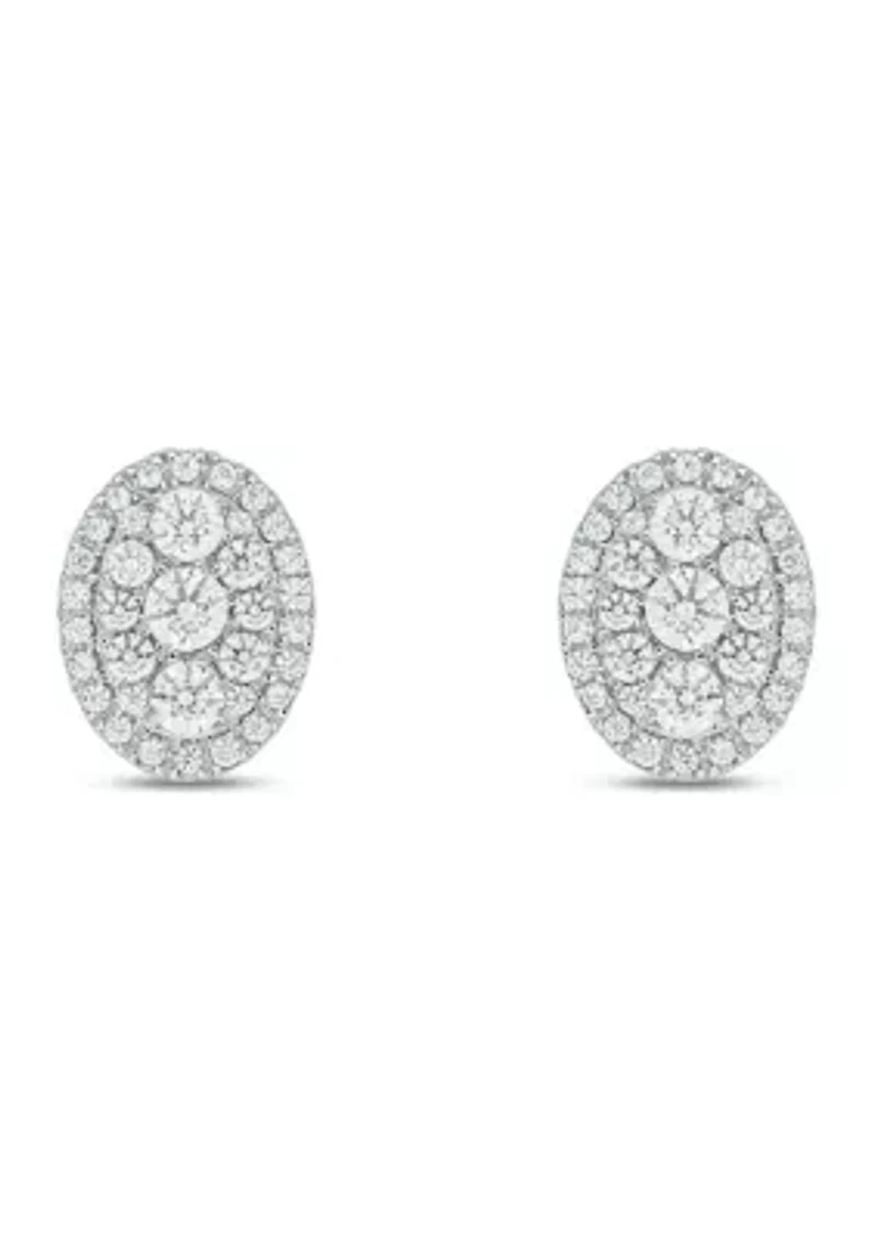 3/4 ct. t.w. Diamond Stud Earring In 10K White Gold