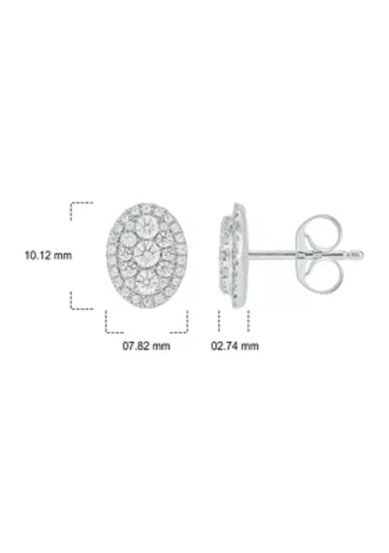 3/4 ct. t.w. Diamond Stud Earring In 10K White Gold