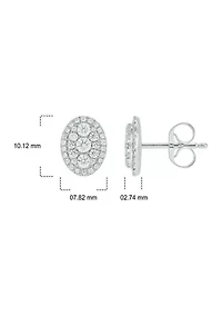 3/4 ct. t.w. Diamond Stud Earring In 10K White Gold