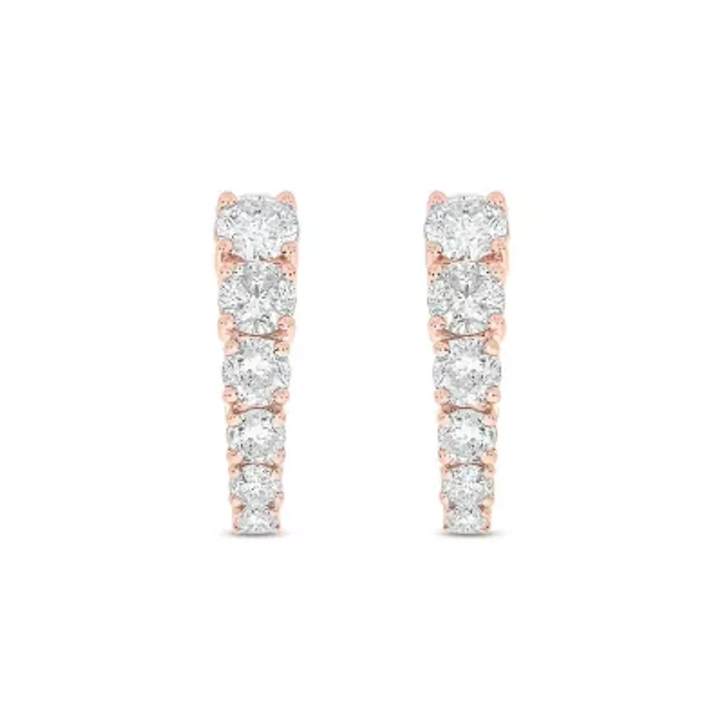 Lab Created 11/4 Carat Lab Grown Diamond Graduated Earring in 10KT Rose Gold