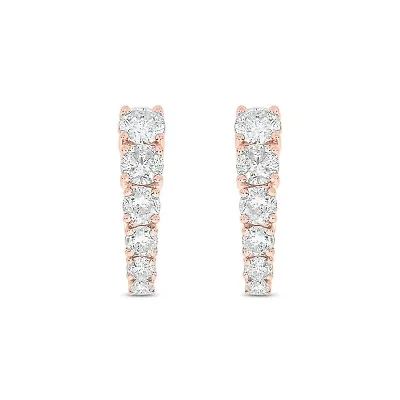 Lab Created 11/4 Carat Lab Grown Diamond Graduated Earring in 10KT Rose Gold