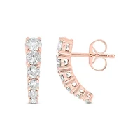 Lab Created 11/4 Carat Lab Grown Diamond Graduated Earring in 10KT Rose Gold