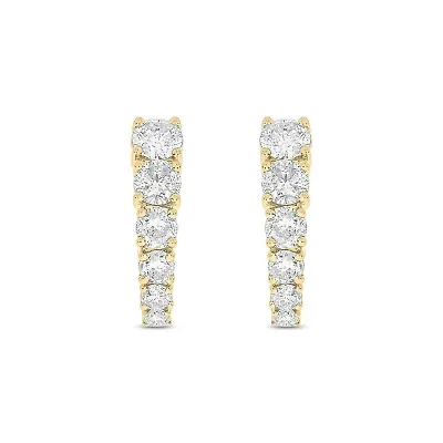 Lab Created 11/4 Carat Lab Grown Diamond Graduated Earring in 10KT Yellow Gold