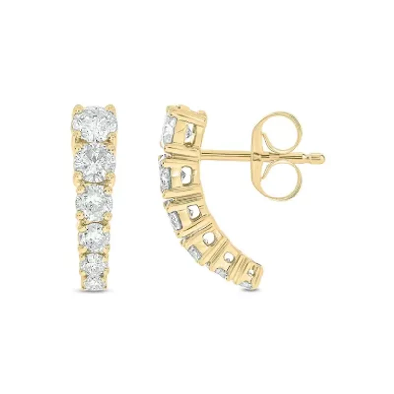 Lab Created 11/4 Carat Lab Grown Diamond Graduated Earring in 10KT Yellow Gold