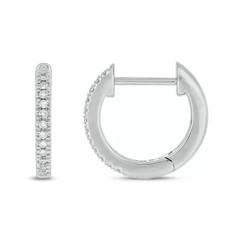 Diamond Accent Hoop Earring in Sterling Silver