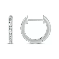 Diamond Accent Hoop Earring in Sterling Silver