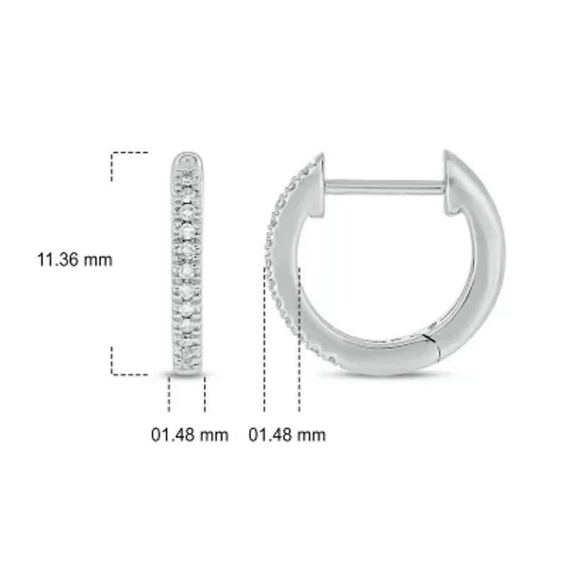 Diamond Accent Hoop Earring in Sterling Silver