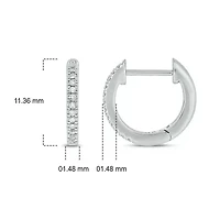 Diamond Accent Hoop Earring in Sterling Silver