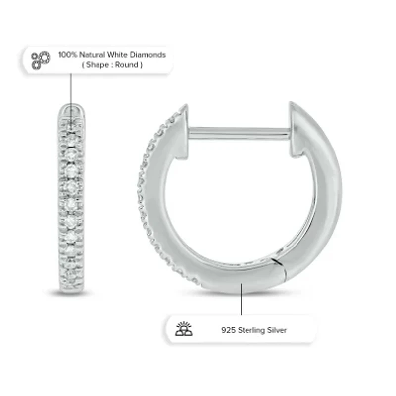 Diamond Accent Hoop Earring in Sterling Silver