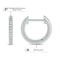 Diamond Accent Hoop Earring in Sterling Silver