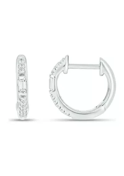 1/10 ct. t.w. Diamond Hoop Earring in 10K White Gold