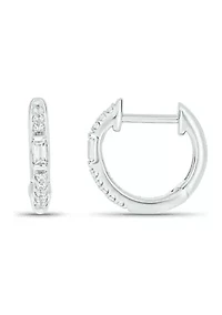 1/10 ct. t.w. Diamond Hoop Earring in 10K White Gold