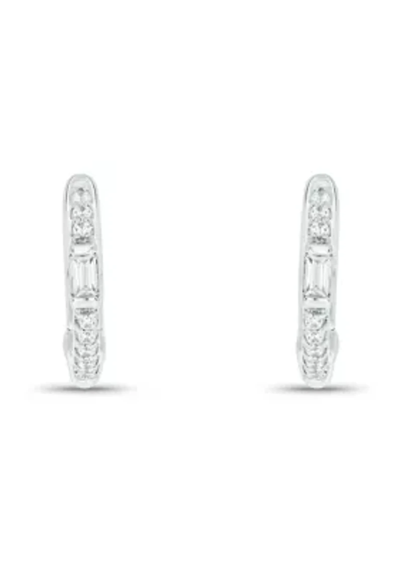1/10 ct. t.w. Diamond Hoop Earring in 10K White Gold