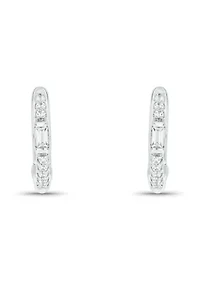 1/10 ct. t.w. Diamond Hoop Earring in 10K White Gold