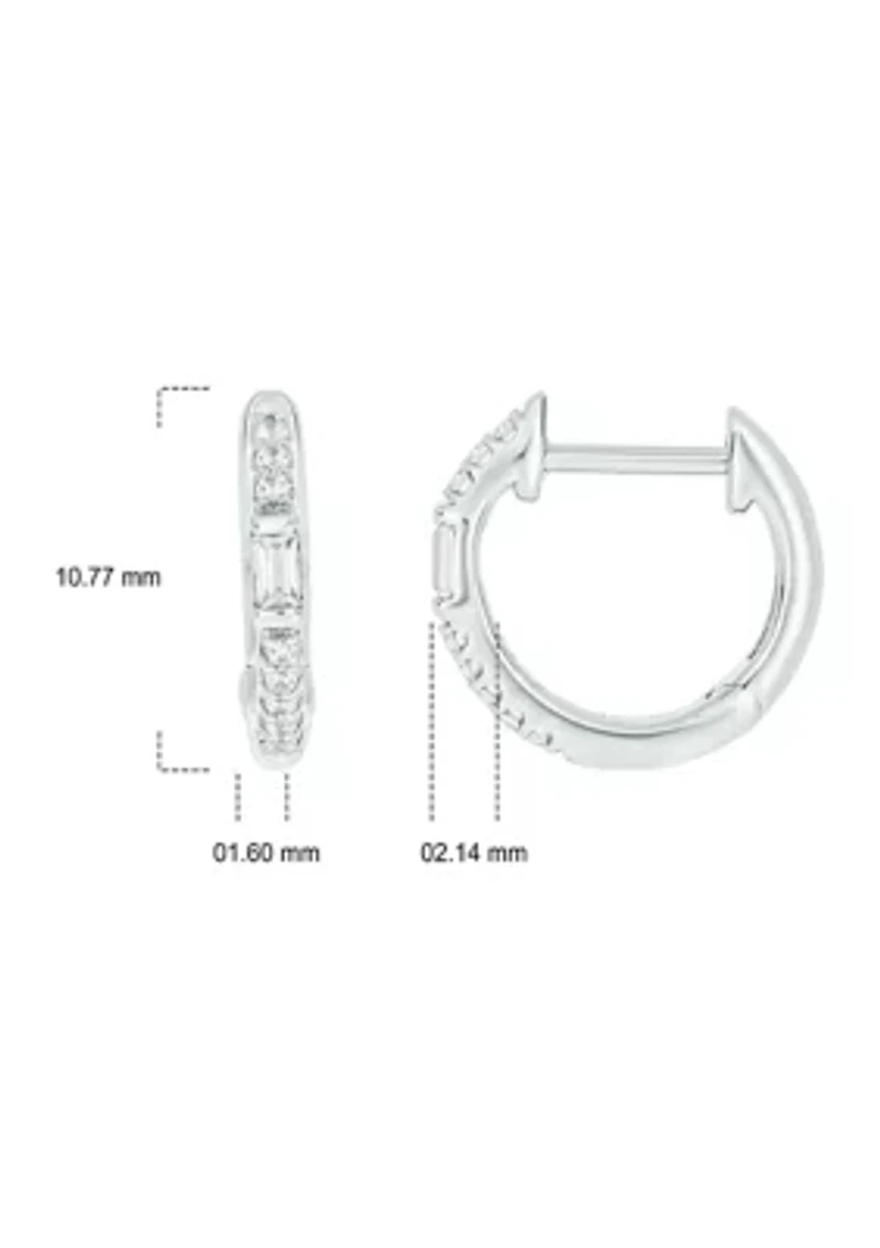1/10 ct. t.w. Diamond Hoop Earring in 10K White Gold