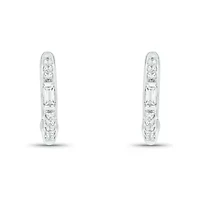 1/10 ct. t.w. Diamond Hoop Earring in 10K White Gold