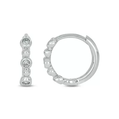 1/10 ct. t.w. Diamond Hoop Earring in Sterling Silver