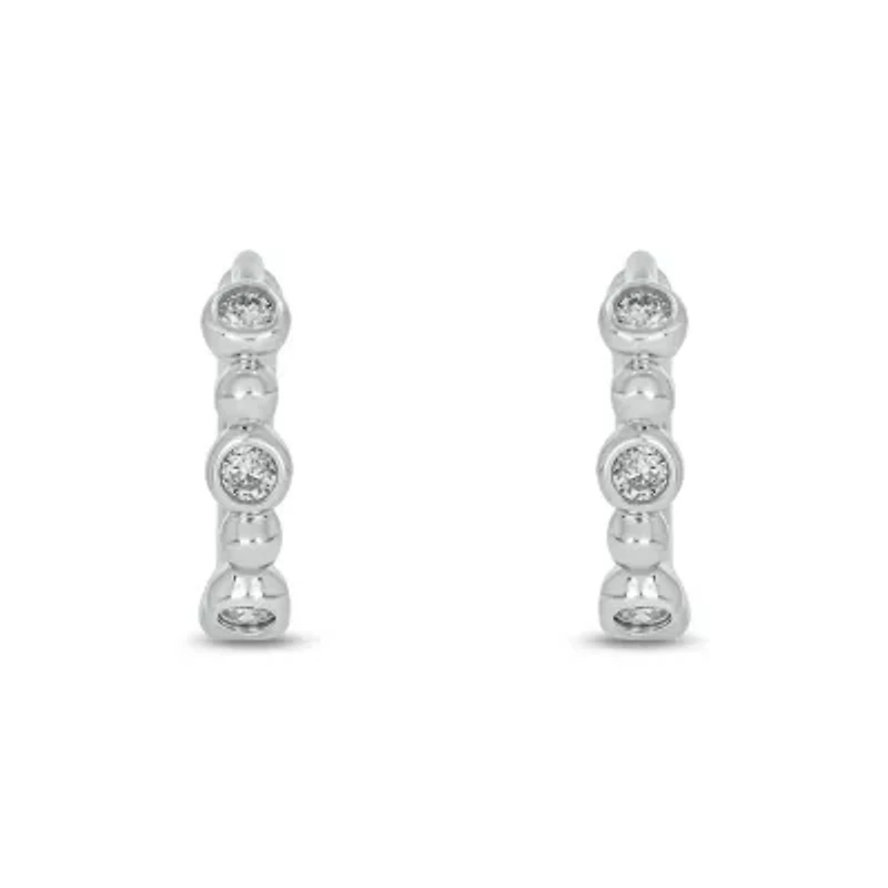 1/10 ct. t.w. Diamond Hoop Earring in Sterling Silver