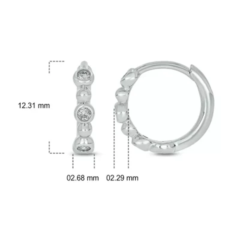 1/10 ct. t.w. Diamond Hoop Earring in Sterling Silver
