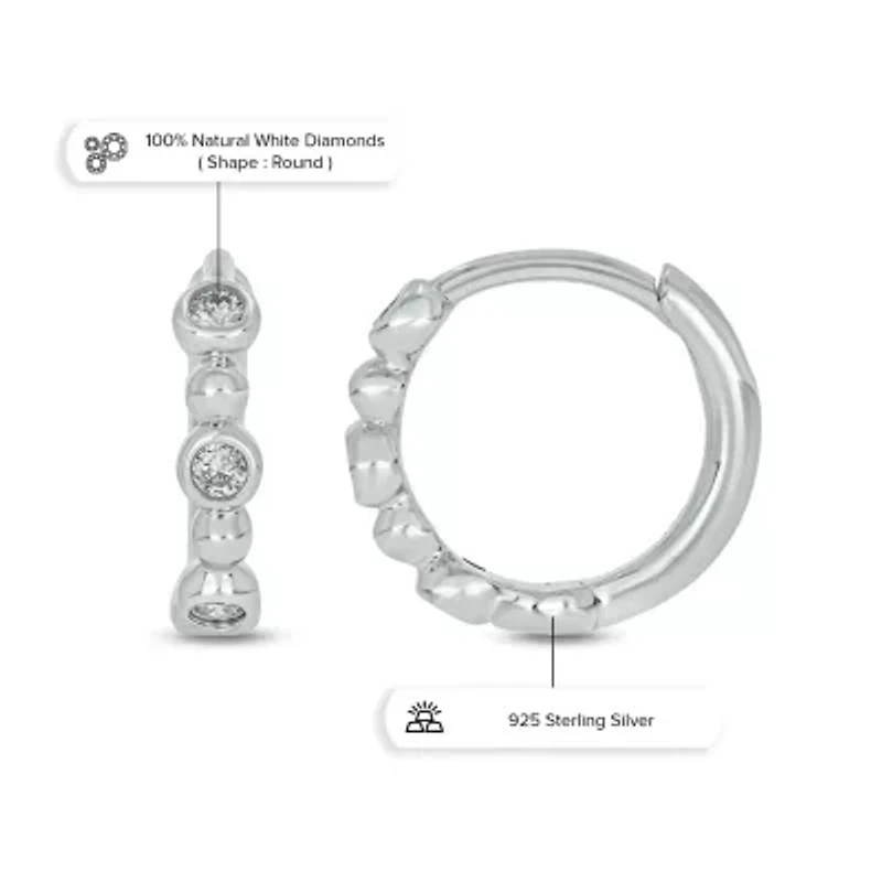 1/10 ct. t.w. Diamond Hoop Earring in Sterling Silver