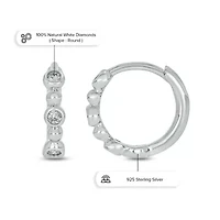 1/10 ct. t.w. Diamond Hoop Earring in Sterling Silver