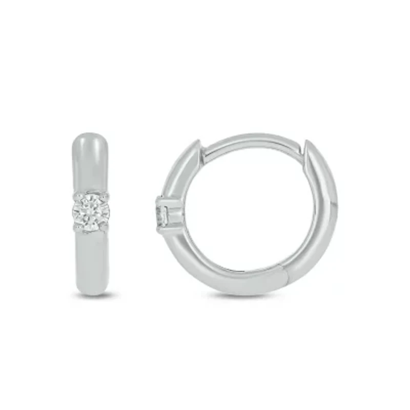 Lab Created 1/10 Carat Lab Grown Diamond Hoop Earring in Sterling Silver