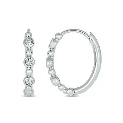 1/ ct. t.w. Diamond Hoop Earring in Sterling Silver